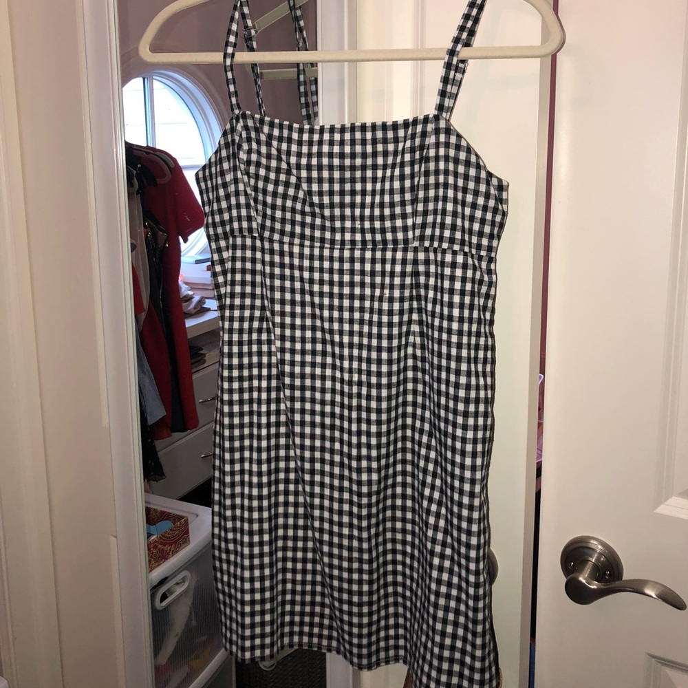 Gingham style mini dress